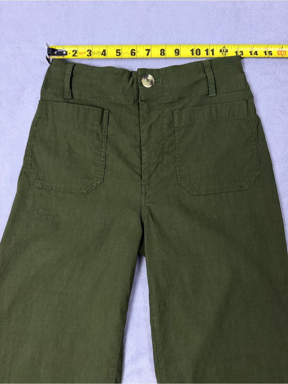 Maeve The Colette Women’s Olive Cropped Wide Leg Pants - Picture 5 of 8